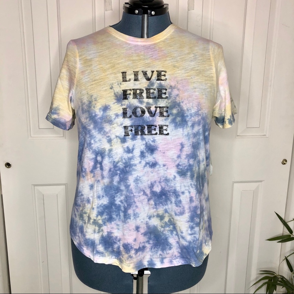 Anthropologie Tie Dye Cotton Graphic Tee 1X NWT